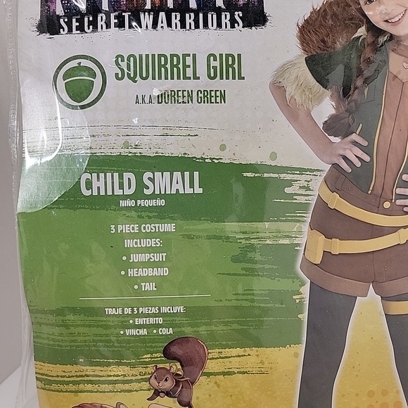 New Marvel Rising Secret Warriors Squirrel Girl Halloween Child Costume Sz S 4-6 - Picture 2 of 16